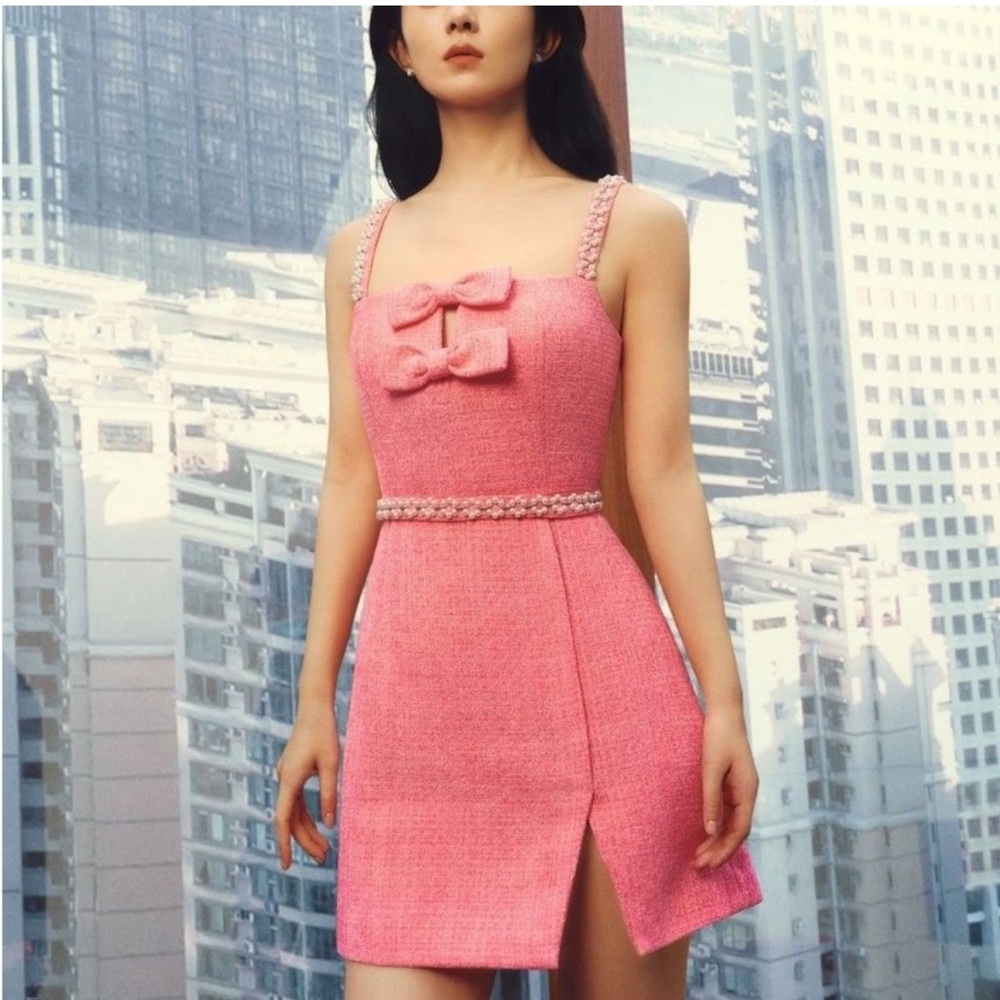 Self-Portrait Beaded Bouclé-Knit Minidress 2